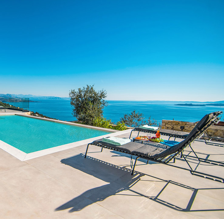 Private infinity pool with breathtaking Ionian Sea views