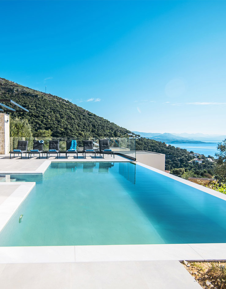Private infinity pool with breathtaking Ionian Sea views